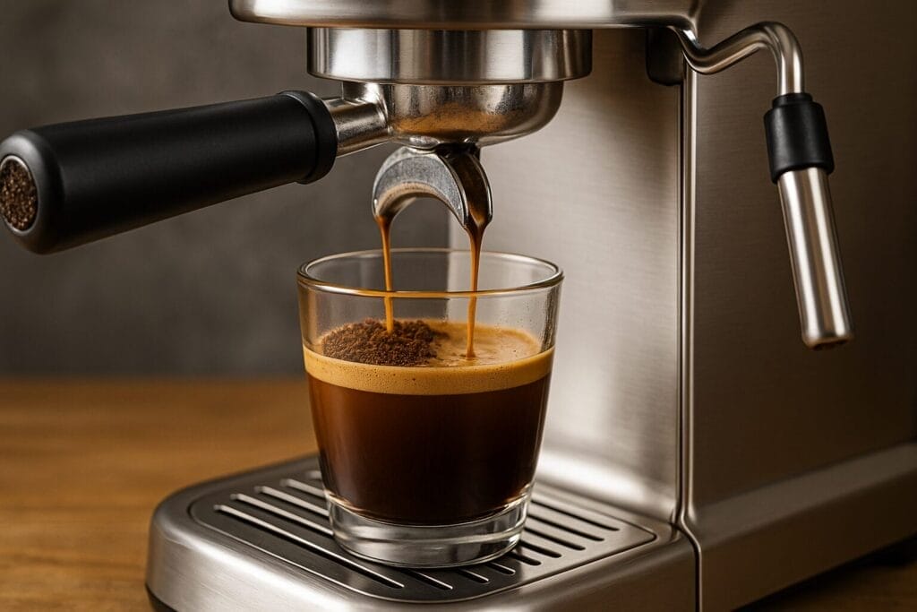Brewing regular coffee in an espresso machine